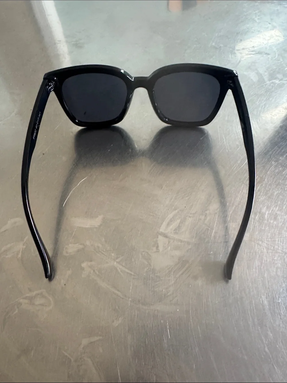 CHANEL Black Oversized Square Sunglasses with Gold Logo